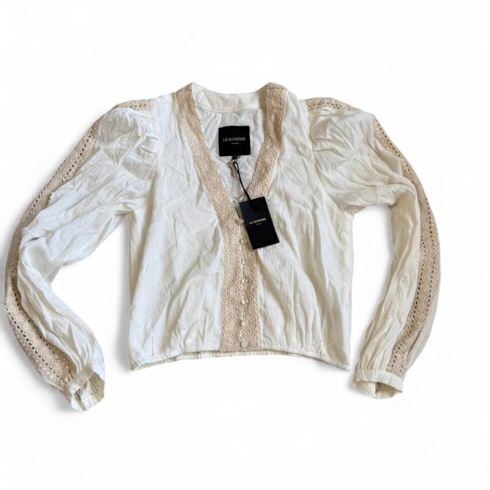 Le Superbe Boho Crochet Long Sleeve Shirt